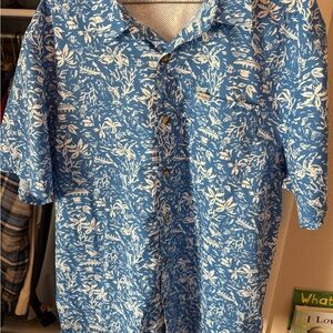 Columbia PFG Blue and White Button Down Shirt